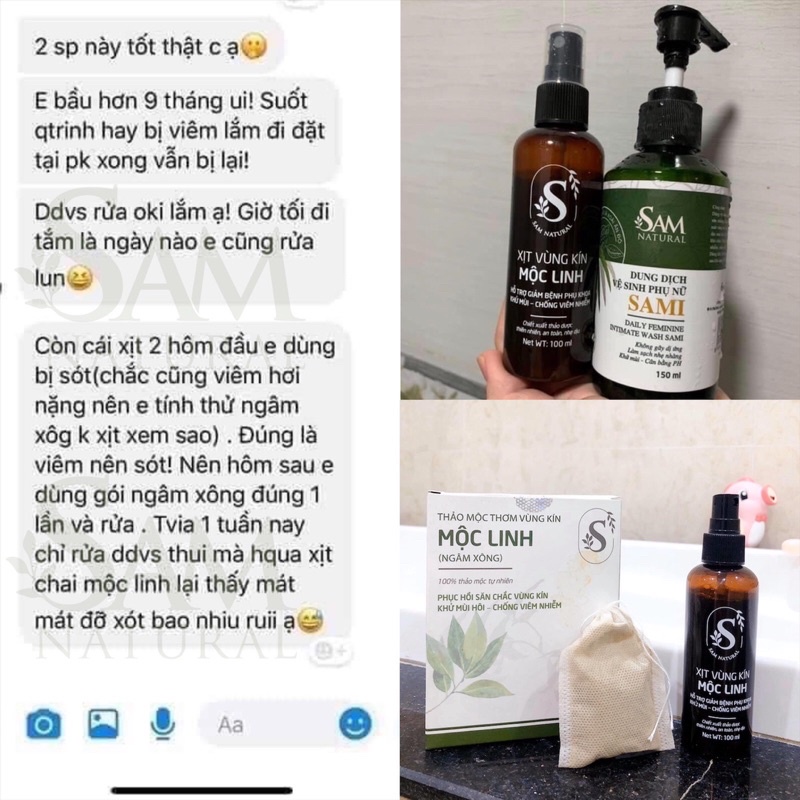 Dung Dịch Vệ Sinh Phụ Nữ Sami Chiết Xuất Lá Xoài Ấn Độ 150ML, dung dịch vệ sinh làm hồng mịn se khít vùng kín