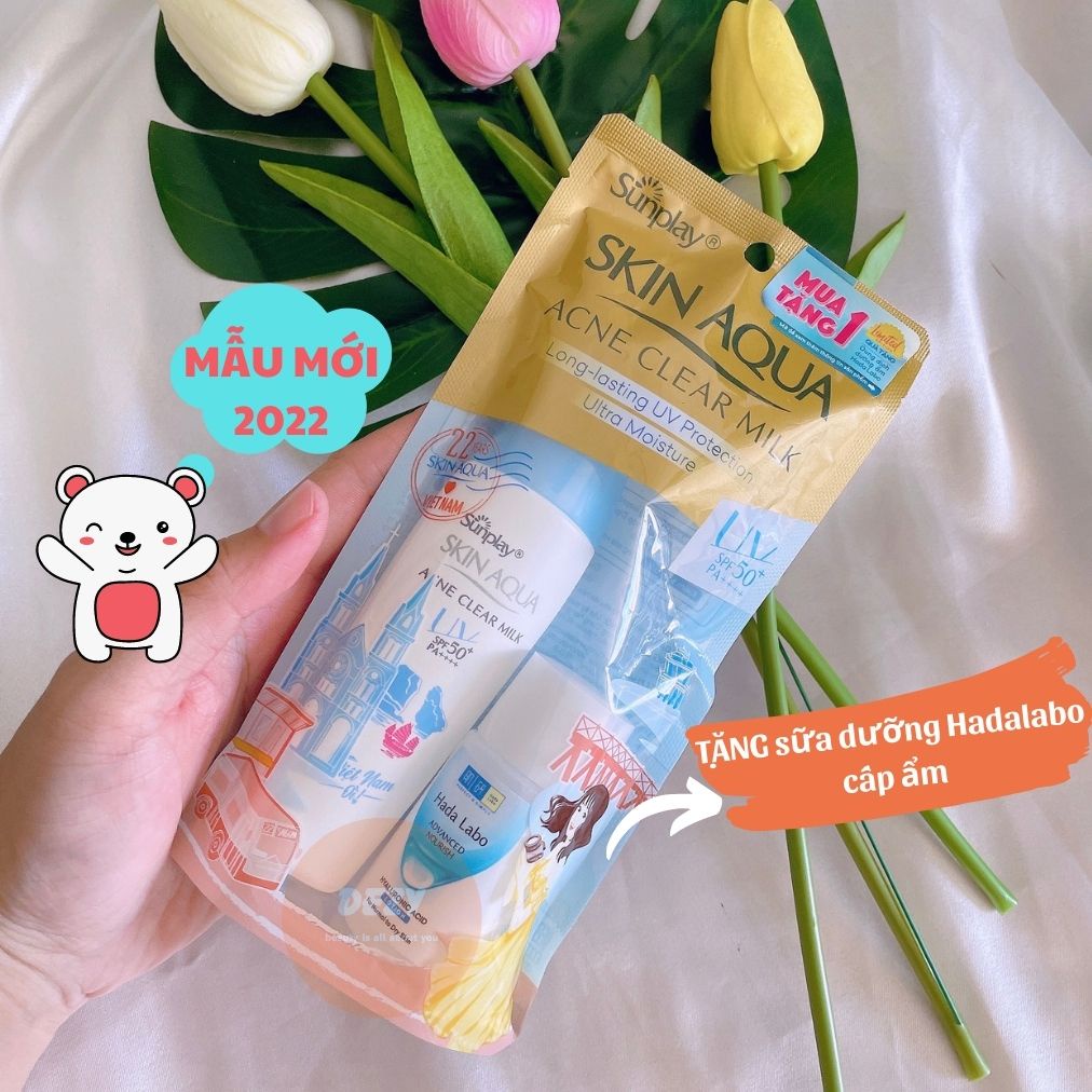 Kem Chống Nắng Skin Aqua Nắp Xanh Cho DA MỤN Acne Clear White - Kcn Sunplay Rohto Nhật Dưỡng Ẩm Da Mụn Da Nhạy Cảm Dezy