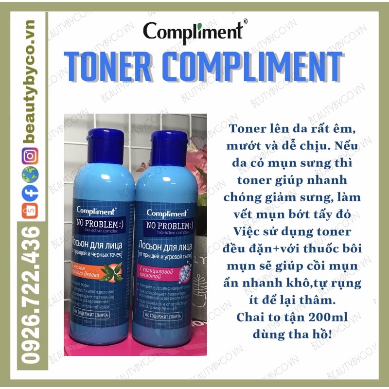 lToner Compliment No Problem làm sạch sâu, kiềm dầu, giảm viêm, giảm mụn | BigBuy360 - bigbuy360.vn