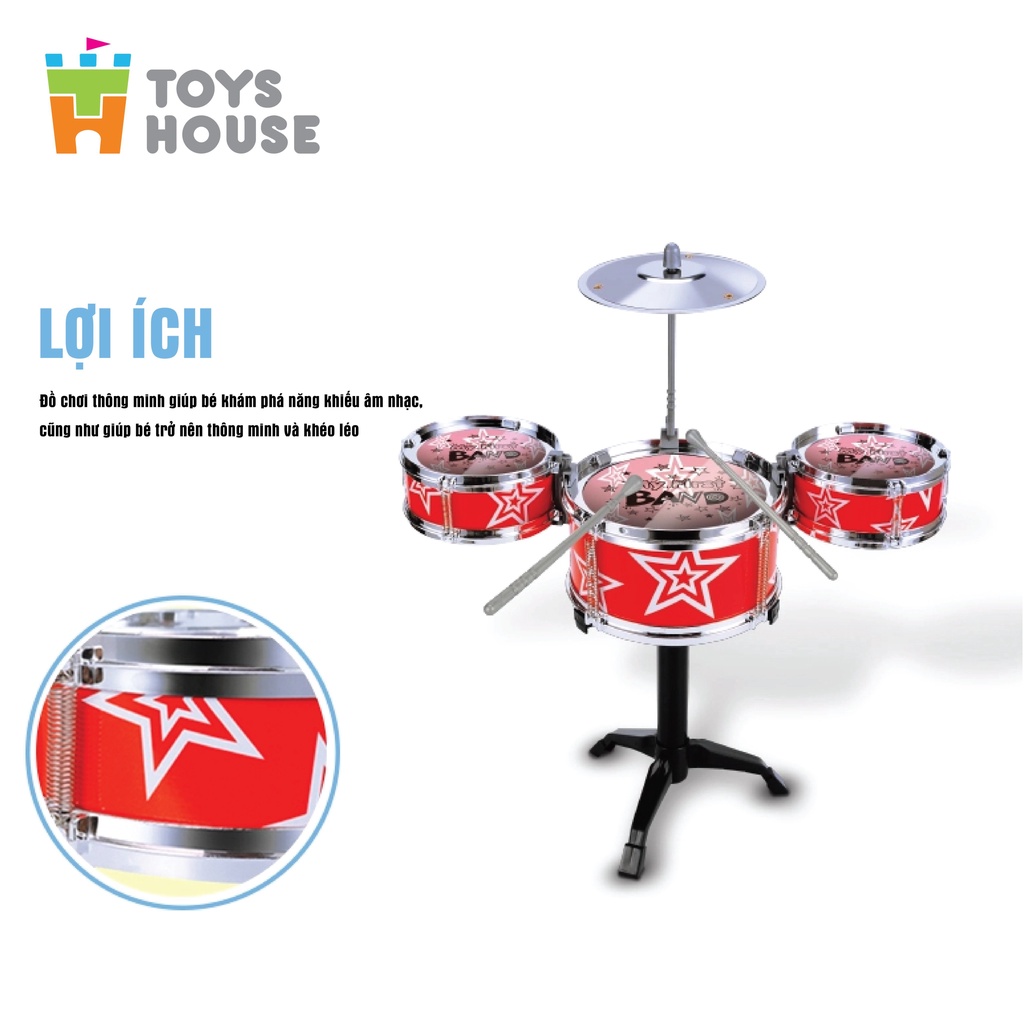 Đồ chơi hướng nghiệp - Bộ trống Jazz Drum cho bé Toyshouse - Nhạc cụ, âm nhạc cho bé yêu