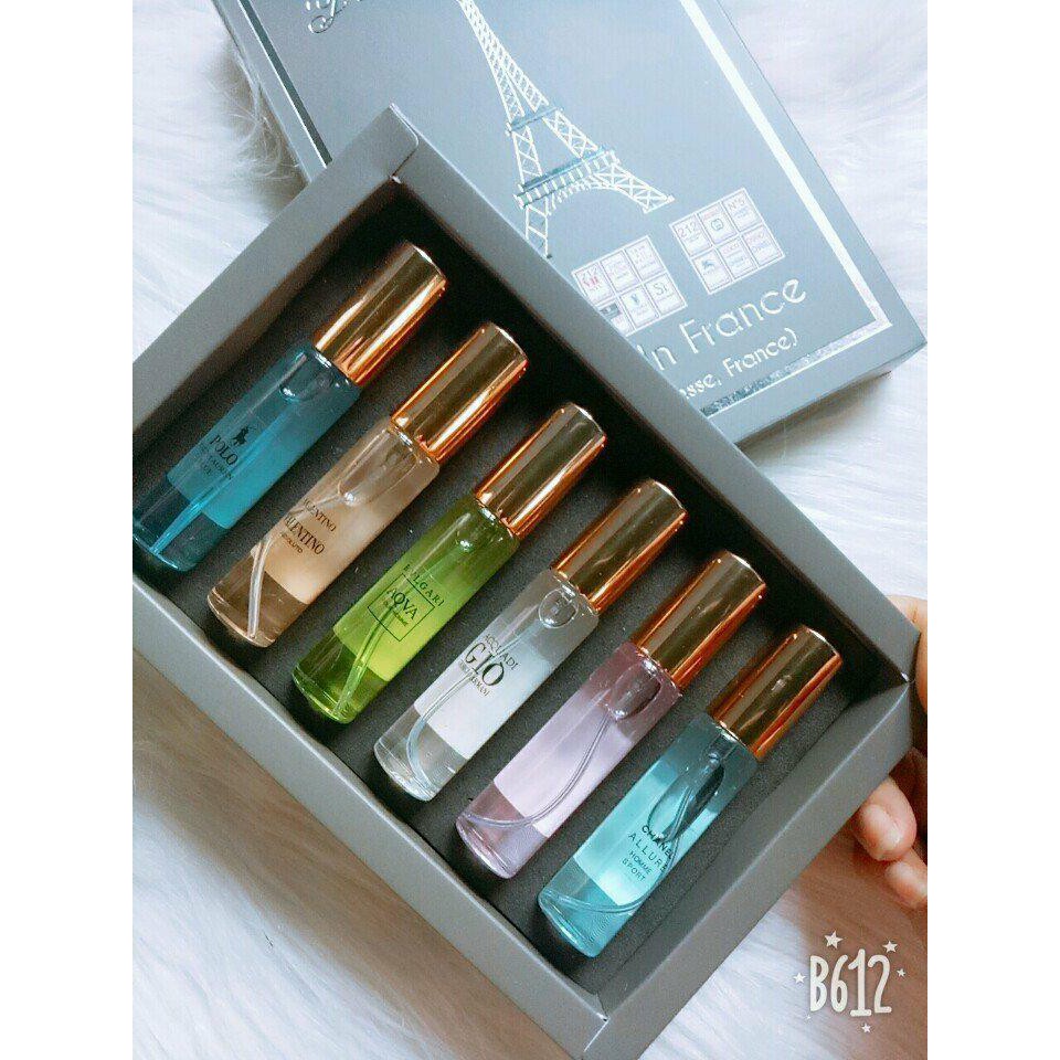 Bộ Nước Hoa Tháp 6 Chai Quý Phái, Set nước hoa nam giá rẻ, Set France Perfume, Tinh dầu nước hoa Pháp | BigBuy360 - bigbuy360.vn