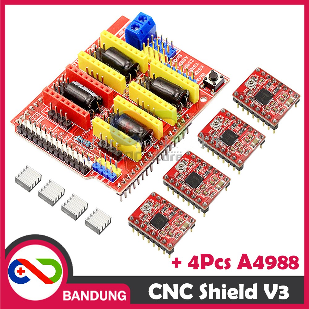 Bảng Mạch Điều Khiển Máy In 3d Cnc Shield V3 + 4cs A4988