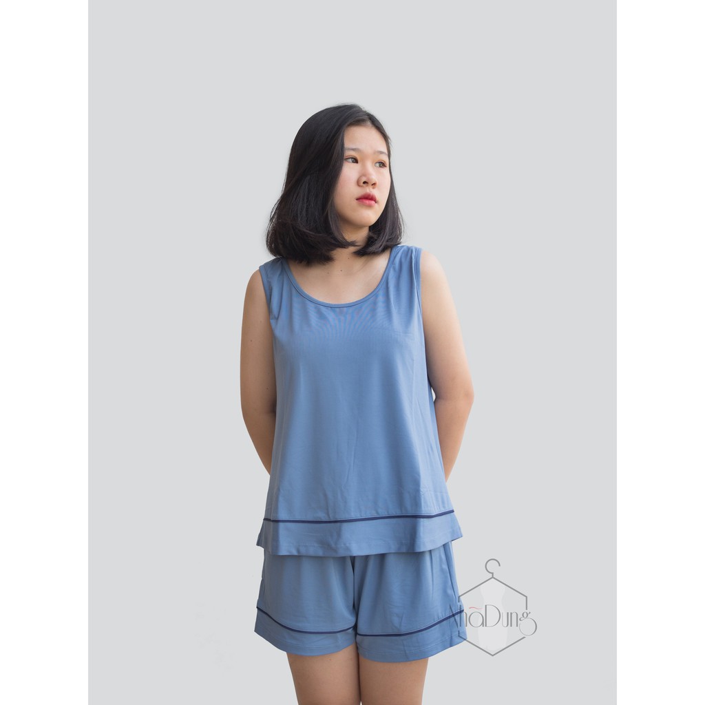Đồ bộ nữ mặc nhà đồ ngủ nữ vải thun lạnh 4 chiều mặc siêu mát dưới 65kg