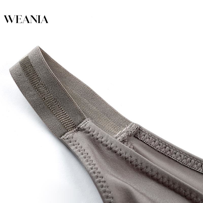 Quần Lót Lụa Không Đường May Màu Trơn Lưng Thấp Size S-XL Mềm Mại Thoải Mái Gợi Cảm Cho Nữ