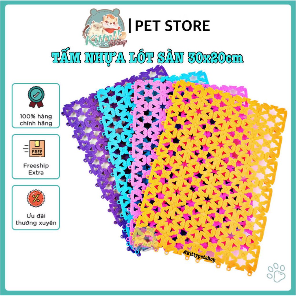 Tấm nhựa lót sàn chuồng thú cưng: thỏ, bọ, sóc,  chó, mèo… tấm sàn nhiều màu, bền rẻ 30x20cm - Kitty Pet Shop