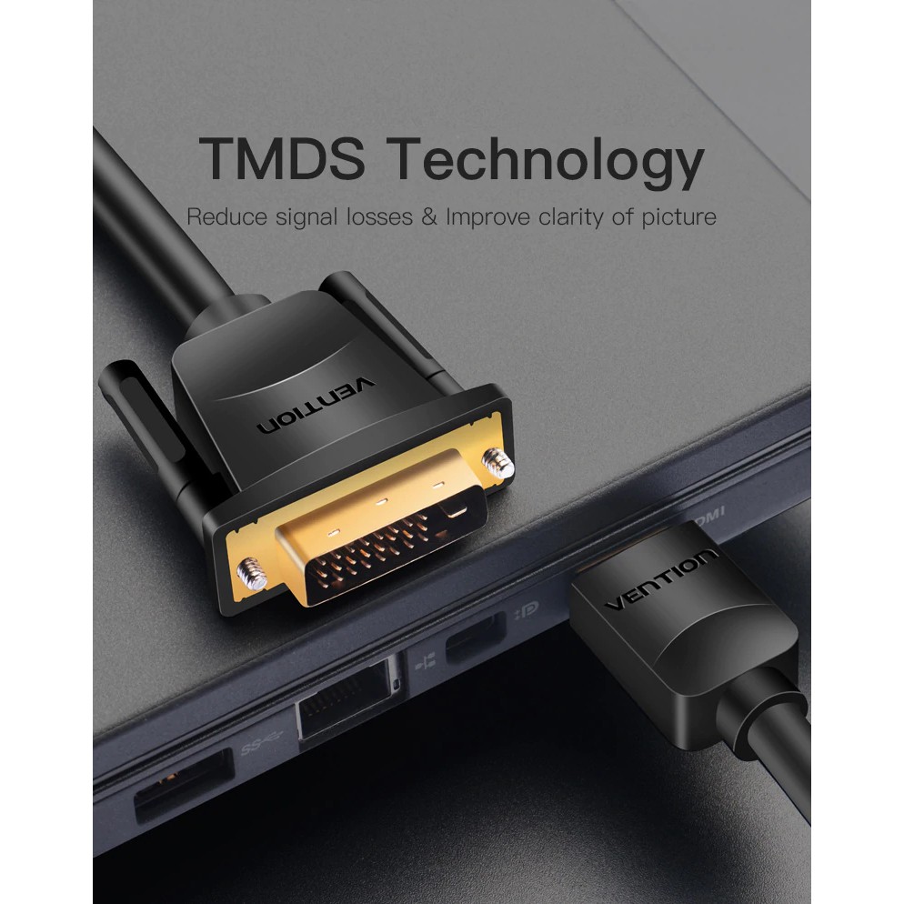 Vention HDMI To DVI Cable DVI-D 24+1 Pin Male To Male Cable Adapter For Monitor TV Projector Computer