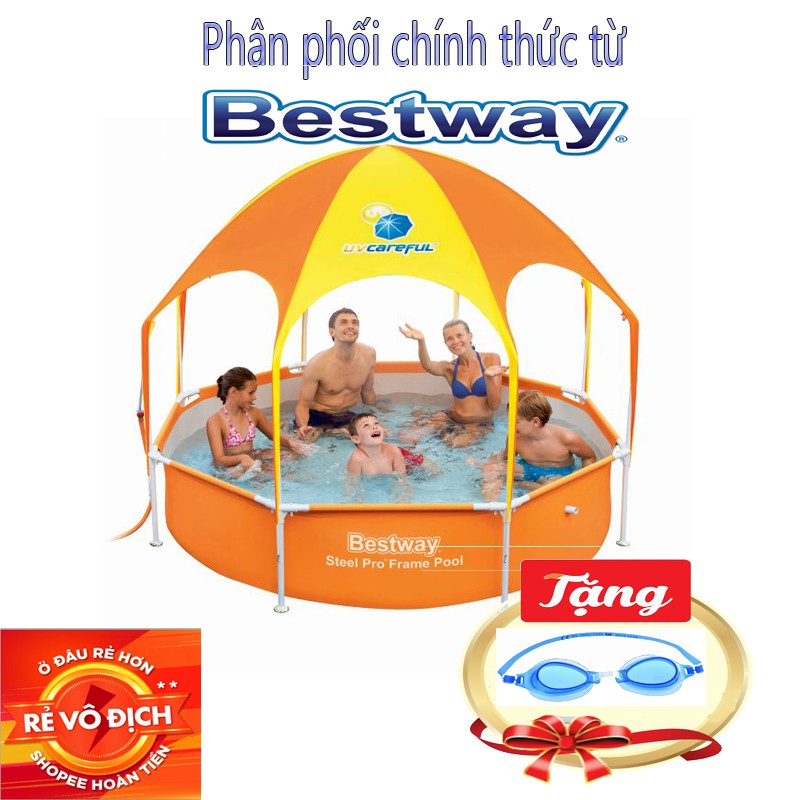 Bể bơi khung kim loại có mái che 56432 - 2.44m x 0.51m - Phân Phối Chính Hãng Bởi Bestway