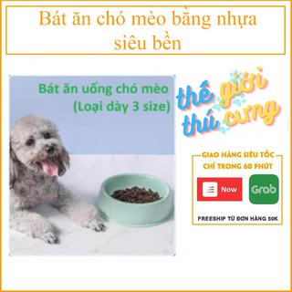 Bát nhựa đơn- Bát ăn chó mèo bằng nhựa siêu bền loại dày (3 size) chén ăn uống thú cưng