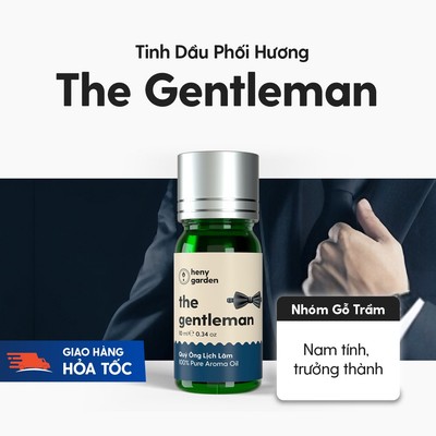 Tinh Dầu Phối Hương The Gentleman (Gỗ Trầm) Xông Thơm Phòng, Làm Nến Thơm Thiên Nhiên Heny Garden 10mL