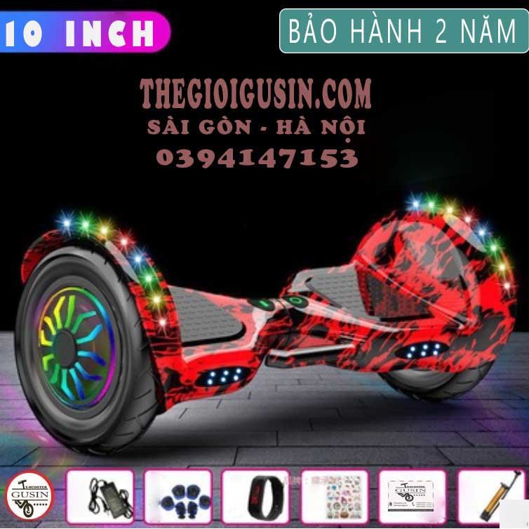 Xe Tự Cân Bằng 10Inch Màu đỏ đường phố / Lốp Hơi - có Video test / E-scooter GuSin cam kết bảo hành 2 năm