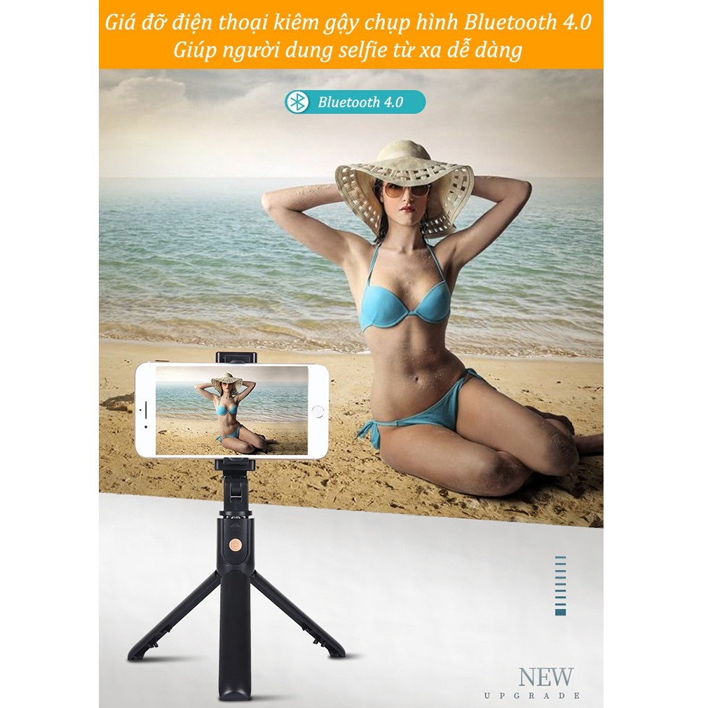 Gậy Chụp Ảnh Tự Sướng Selfie Tripod K07,có Bluetooth giá đỡ 3 chân chắc chắn