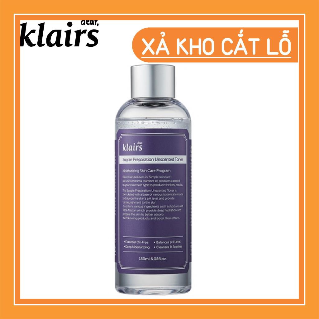 Nước hoa hồng Dear Klairs Supple Preparation Unscented Toner klairs 180ml