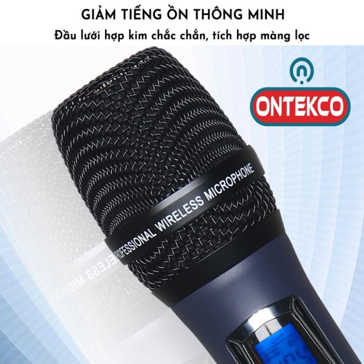 Micro karaoke  không dây đầu thu chính hãng ONTEKCO U10b cao cấp dùng trong nhà và ngoài trời