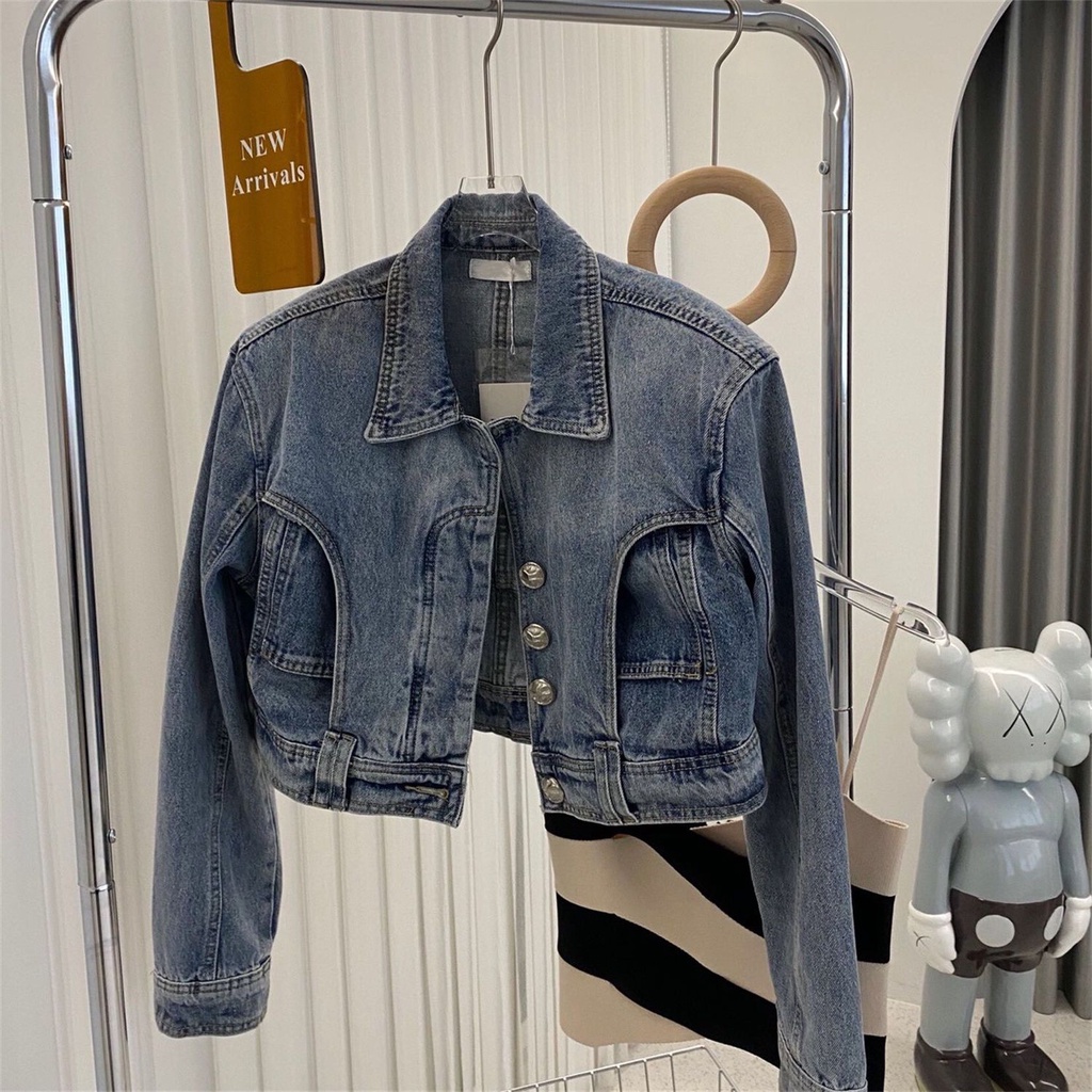 Áo Khoác Denim Dáng Ngắn Phong Cách Hàn Quốc Thời Trang Mùa Xuân 2022 Mới