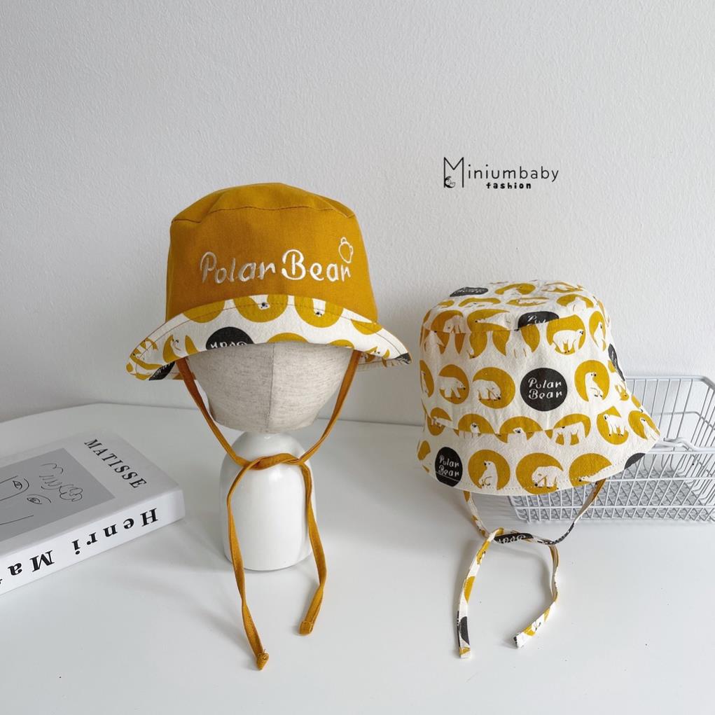 Mũ bucket hàn quốc cho bé trai, bé gái, mũ thời trang, nón chống năng trẻ em unisex Miniumbaby - M1190