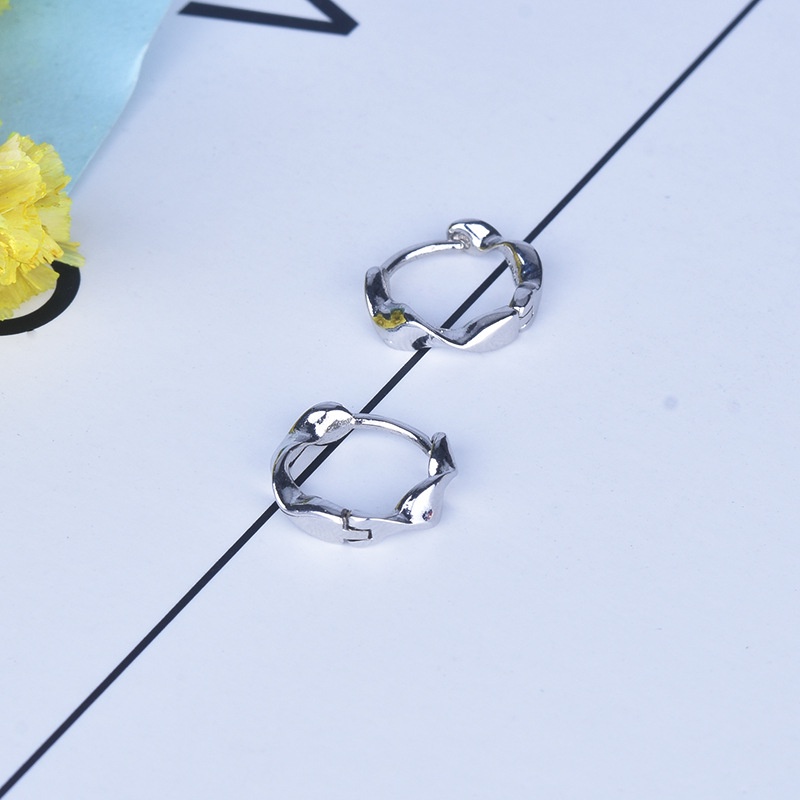 Bông Tai Mạ Bạc Dạng Vòng Không Gây Dị Ứng Thời Trang