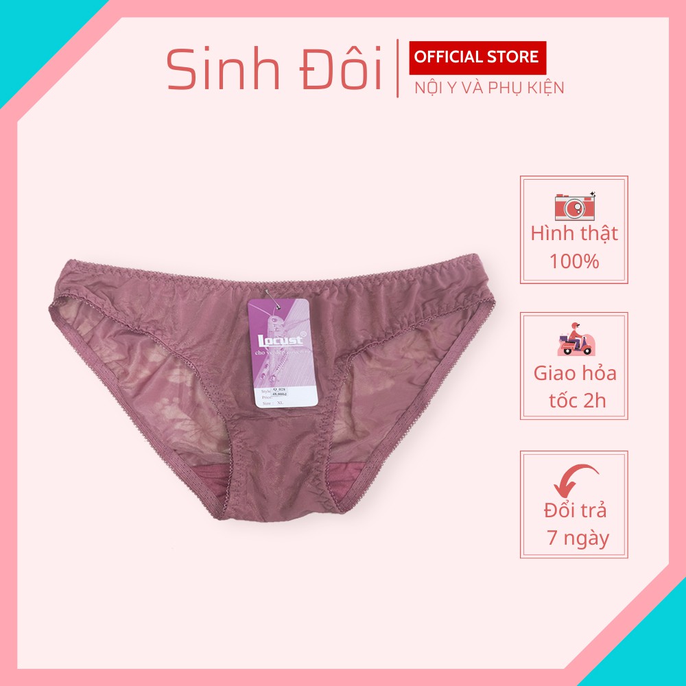 Quần lót nữ ren sexy phối lưới cao cấp Locust 028 mềm mại xuyên thấu gợi cảm thoáng mát từ 50-80kg