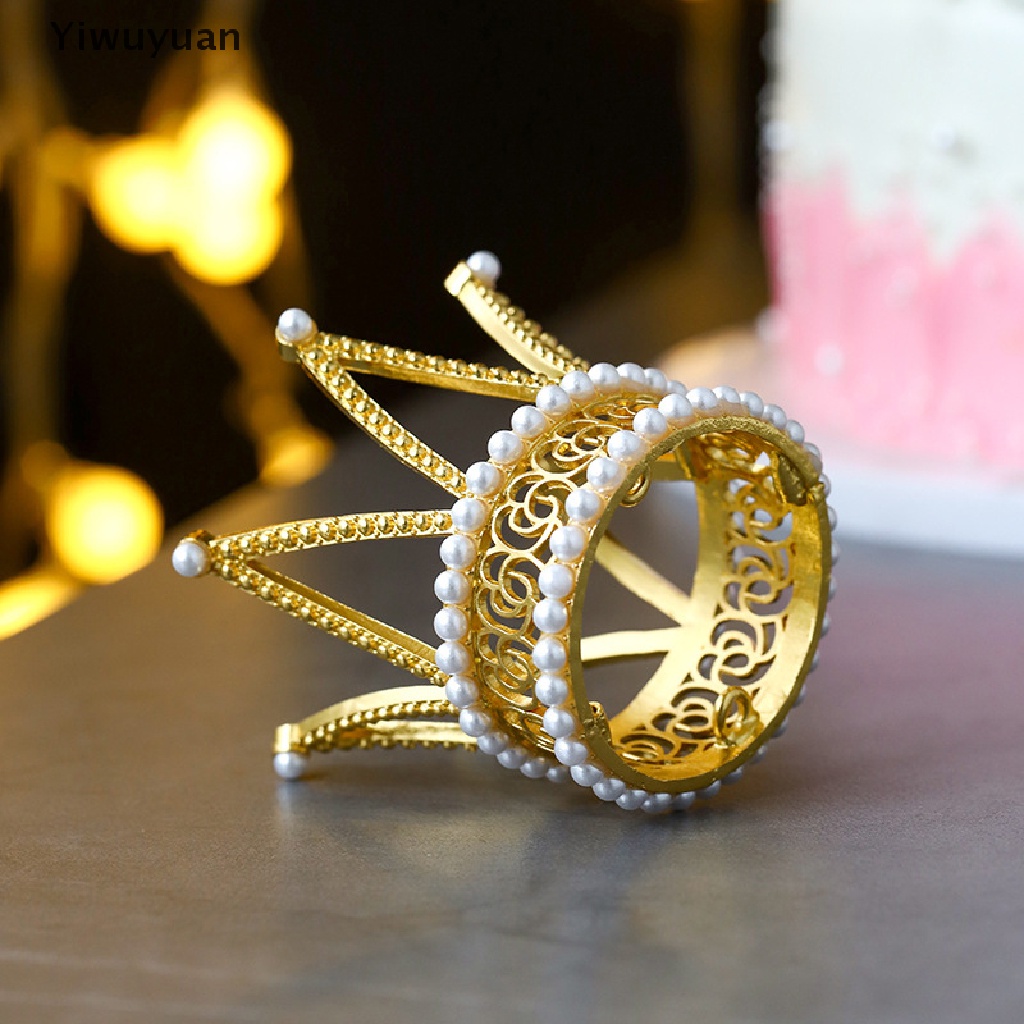 &lt; Yiwuyuan &gt; Vương Miện Ngọc Trai Nhỏ Đính Kim Cương Giả Thời Trang Trang Trí Bánh Kem Sinh Nhật Cho Bé Đang Giảm Giá