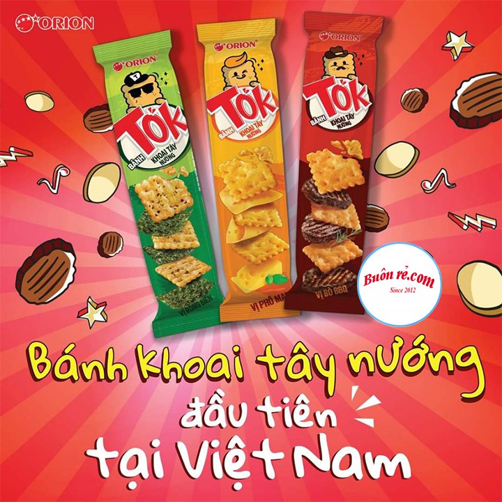 Bánh Tok khoai tây nướng Orion (1 GÓI)  vị phô mai, vị bò nướng, vị tảo biển ngon nhức nách – Buôn Rẻ 01198