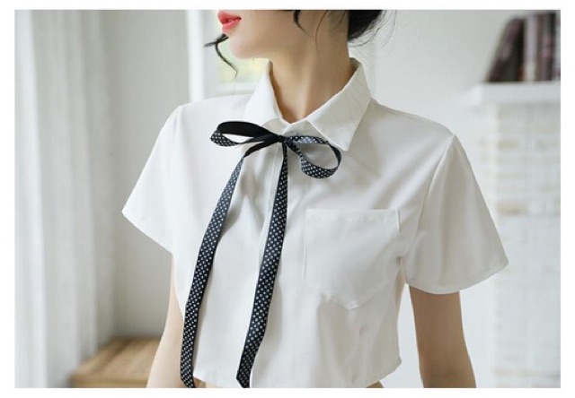 Cosplay Học Sinh Dễ Thương • ME1549 Áo Kèm Dây Nơ Đáng Yêu • Chân Váy Siêu Ngắn Gợi Cảm | BigBuy360 - bigbuy360.vn