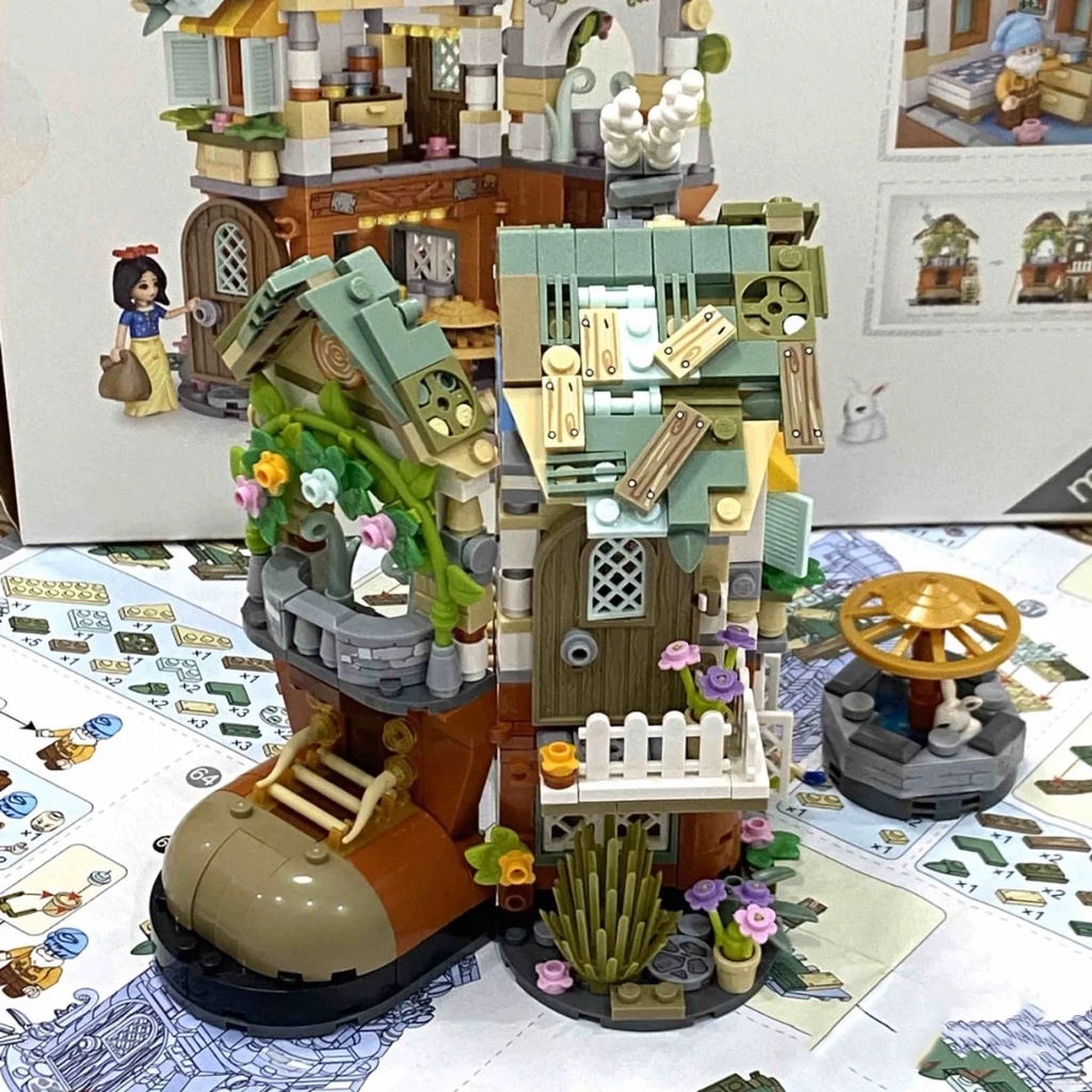 Đồ chơi lắp ráp LOZ mô hình nhà bảy chú lùn Seven Dwarfs' House