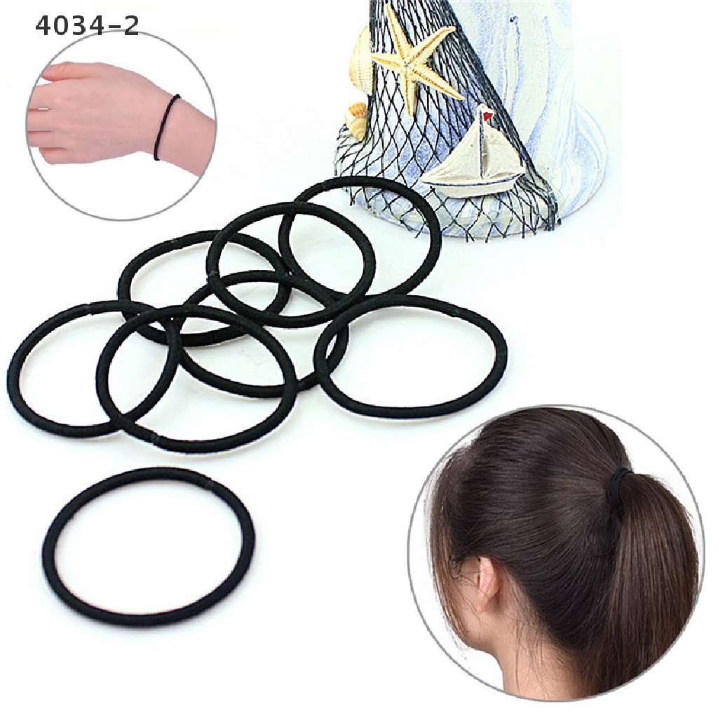 Set 40 Dây Cột Tóc Co Giãn Màu Đen 4034-2 Thời Trang Cho Nữ Giá Đỡ