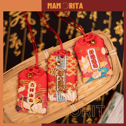 Túi phước may mắn Omamori tặng kèm hoa lavender cầu bình an