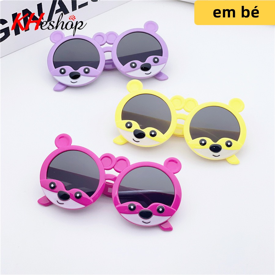 Kính râm hình hoạt hình Gấu dễ thương, bảo vệ mắt của bé khỏi tác hại UV mã Y1617