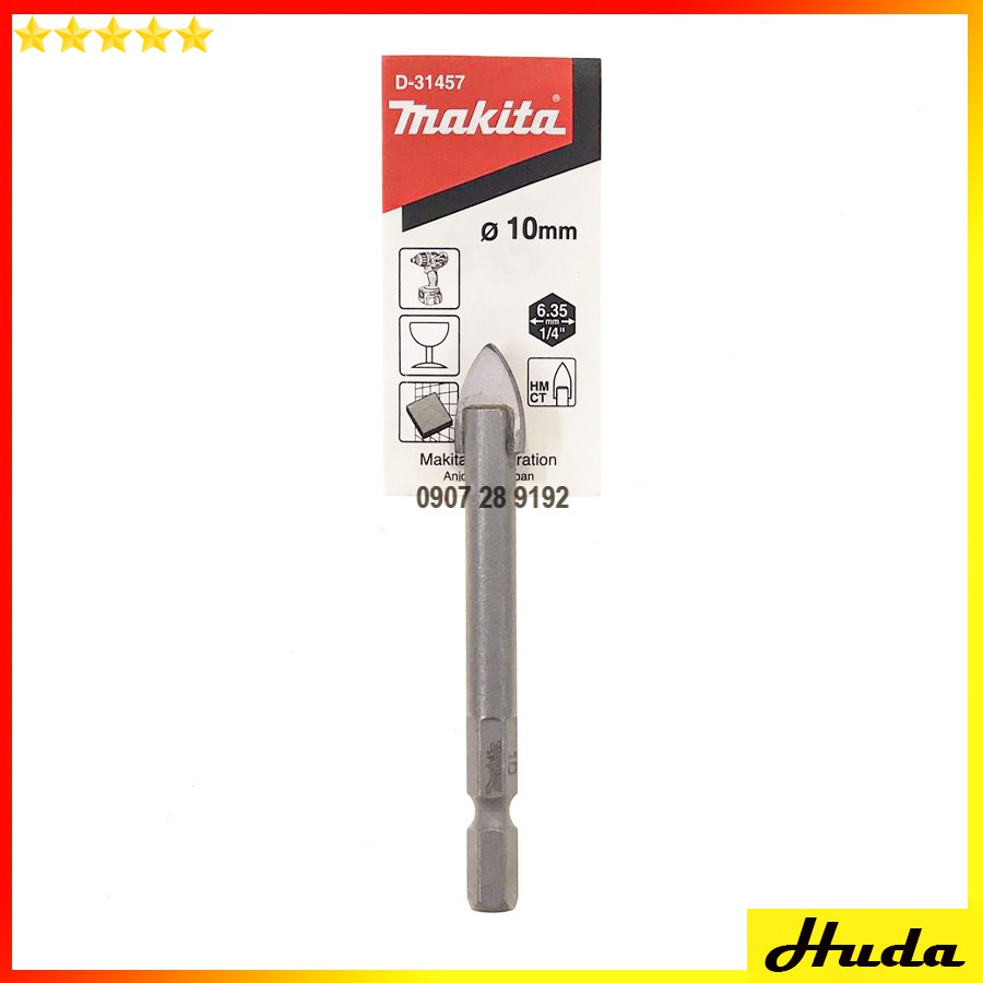 Mũi khoan gạch men thủy tinh 4mm 5mm 6mm 8mm 10mm chân chuôi lục giác Makita D31413 D31429 D31435 D31441 D31457