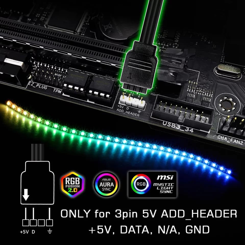 Bộ đỡ card vga chống xệ khắc chử ROG led RGB sync main 5v 3pin | BigBuy360 - bigbuy360.vn