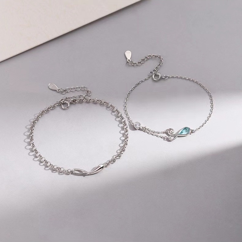 Vòng Tay Hình Giọt Nước Màu Xanh Dương Thời Trang Cho Cặp Đôi