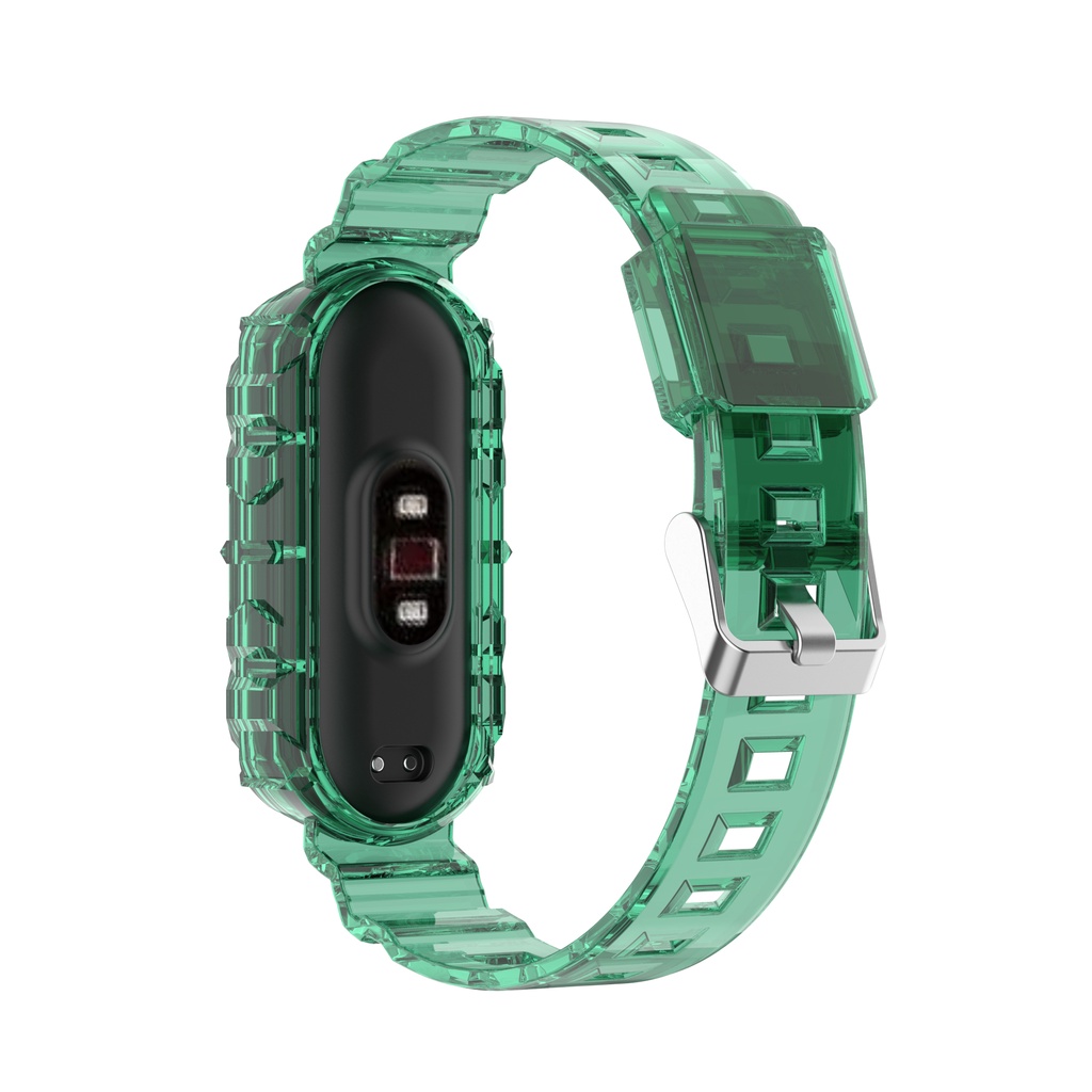 Dây Đeo Silicone Trong Suốt Cho Đồng Hồ Thông Minh Xiaomi Mi band 3 4 Miband 3 4 5 6 7