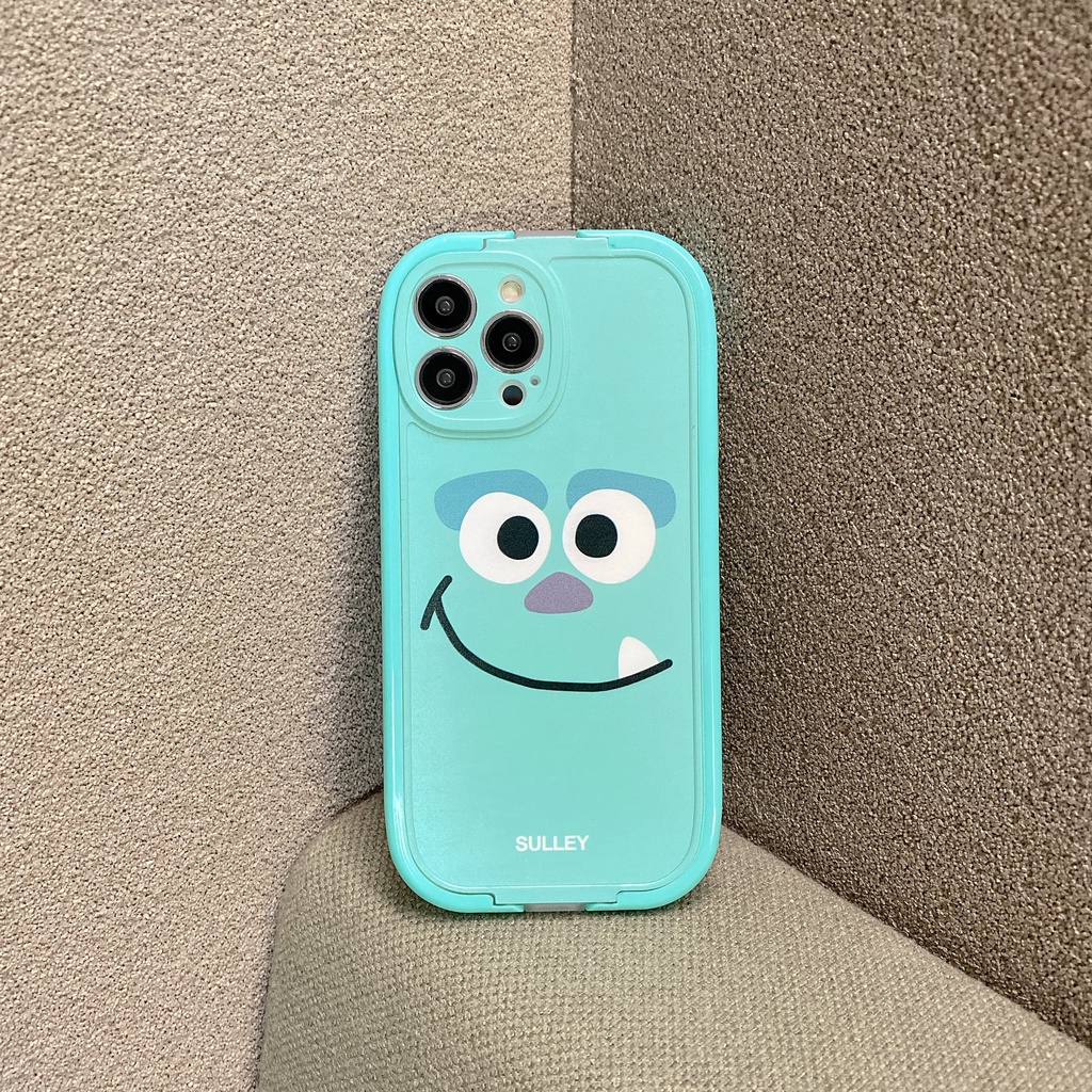 Fun cartoon monster mike and sulley fashion cover with phone holder, shockproof full protection case, tương thích với iphone 14/13/12/11 / xs / 7p