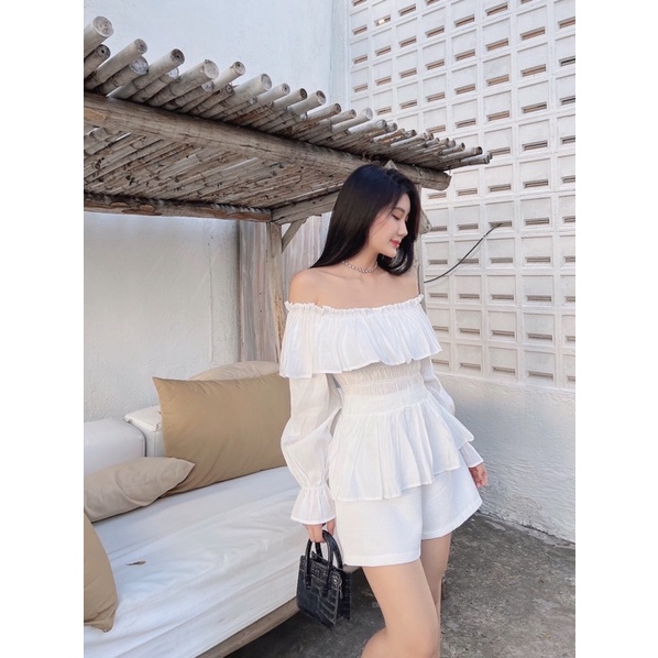 Set áo bẹt vai + short 4 màu