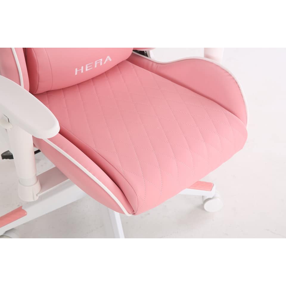 Ghế Gaming Streamer E-dra EGC244 - Hera màu hồng - trắng