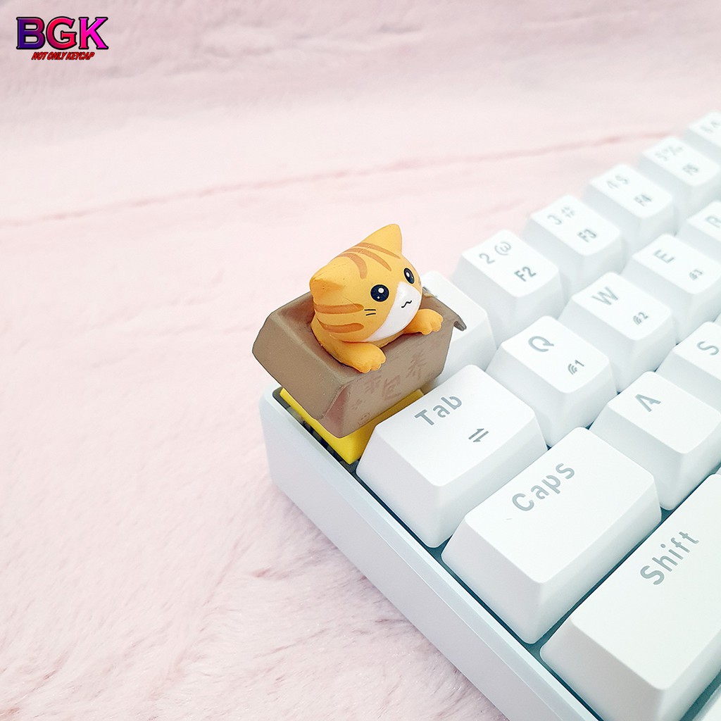 Keycap lẻ hình Mèo Con Trong Hộp siêu dễ thương Keycap Artisan