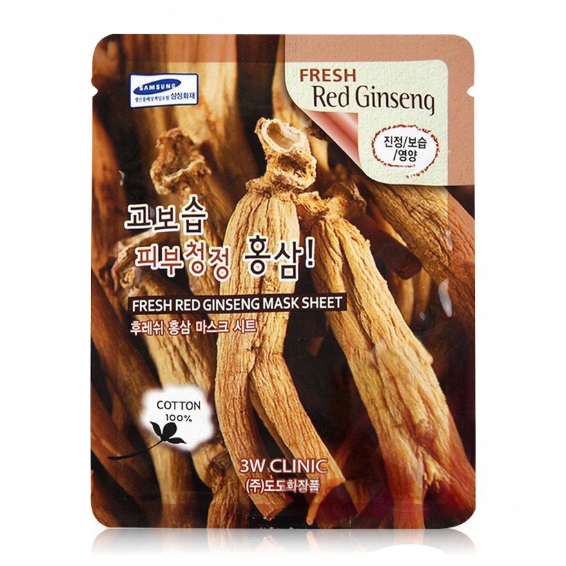 MẶT NẠ NHÂN SÂM 3W CLINIC FRESH RED GINSENG MASK SHEET