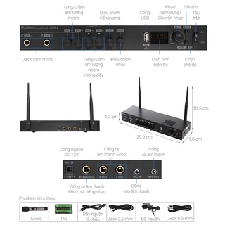 Mic Karaoke Không Dây Excelvan K38 (Mic Đôi)