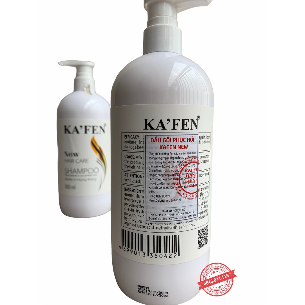 Cặp Dầu Gội Xả NEW KAFEN 800ml | Giảm Rụng Tóc,Phục Hồi Tóc Khô Xơ, Hư Tổn ⚜️Hàng Chính Hãng⚜️ CT08