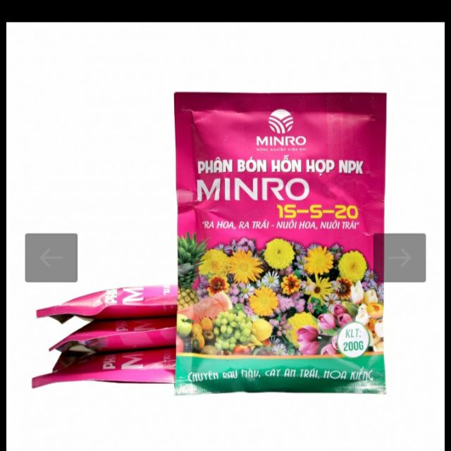 Phân bón hỗn hợp NPK 15-5-20 (200gr)