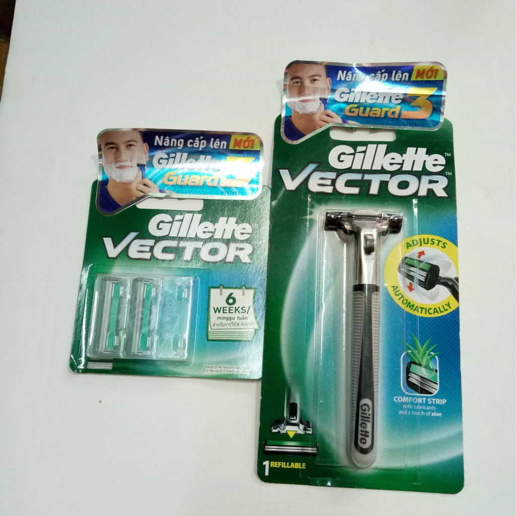 Dao cạo râu Gillette Vector + 2 lưỡi dao cạo