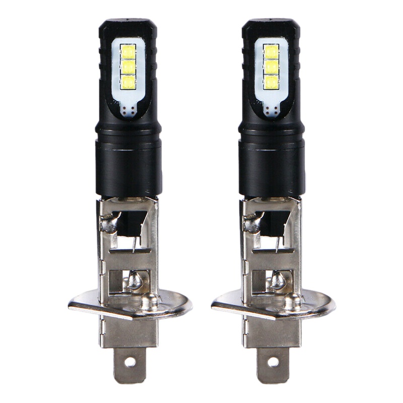 Set 2 đèn pha LED siêu sáng H1 6000k 6000lm Drl