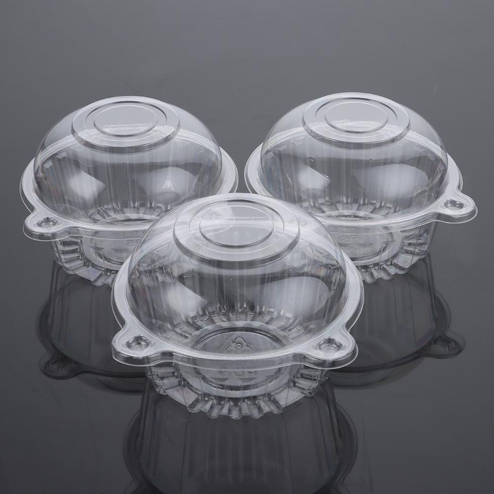 Bộ 50 Vỏ Nhựa Tròn Trong Suốt Dùng Một Lần Đựng Bánh Cupcake DIY