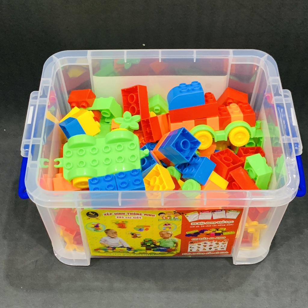 Đồ Chơi Thông Minh, Bộ Xếp Hình Tuổi Thơ 204 Chi Tiết Màu Sắc Cho Bé Sáng Tạo