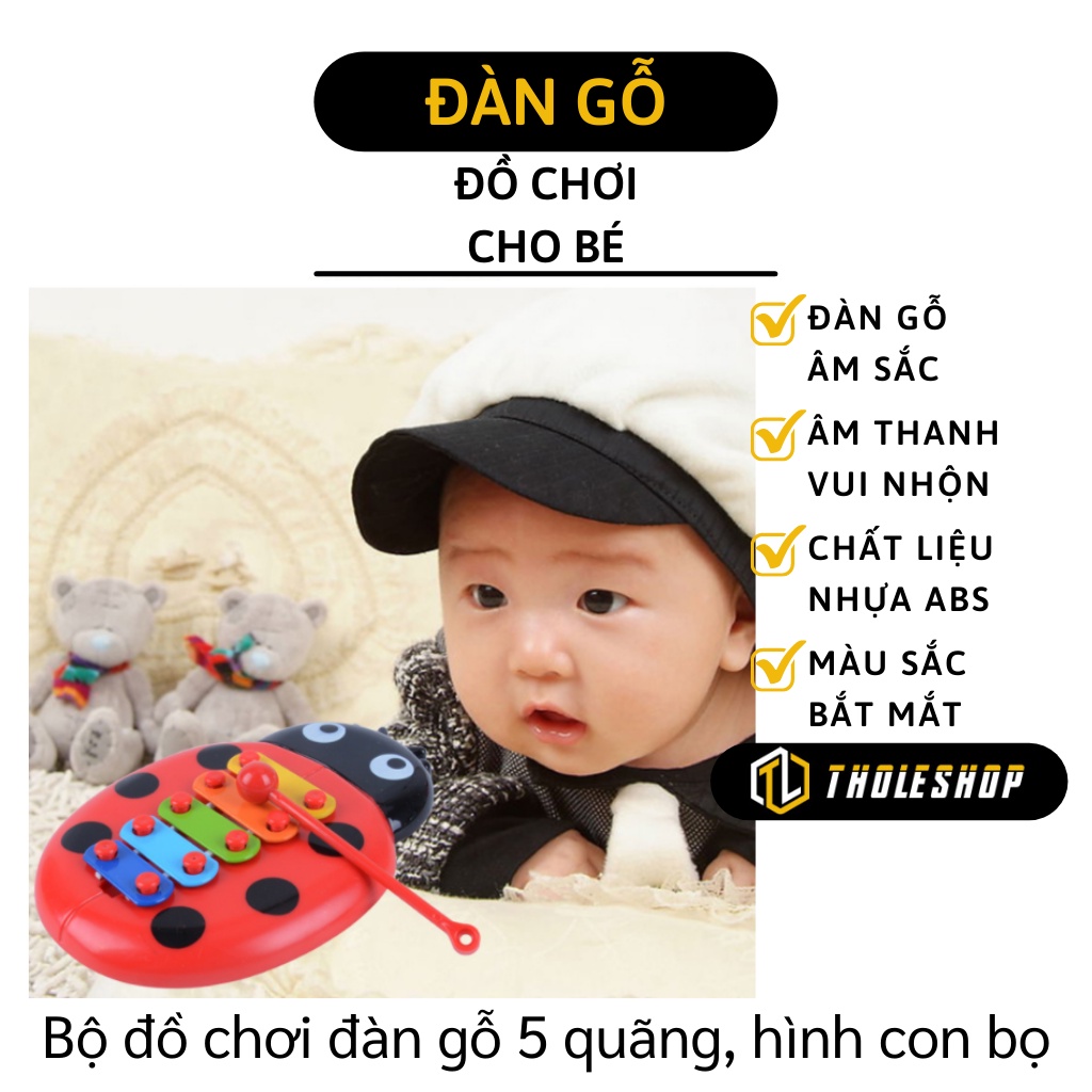 Đàn Gõ - Đồ Chơi Nhạc Cụ Hình Bọ Cánh Cứng 5 Nốt Nhạc Cho Bé Chơi Nhạc 6860