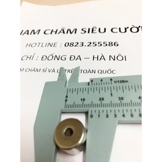 nam châm viên đất hiếm kích thước 15x10 lỗ 4mm hàng siêu tốt