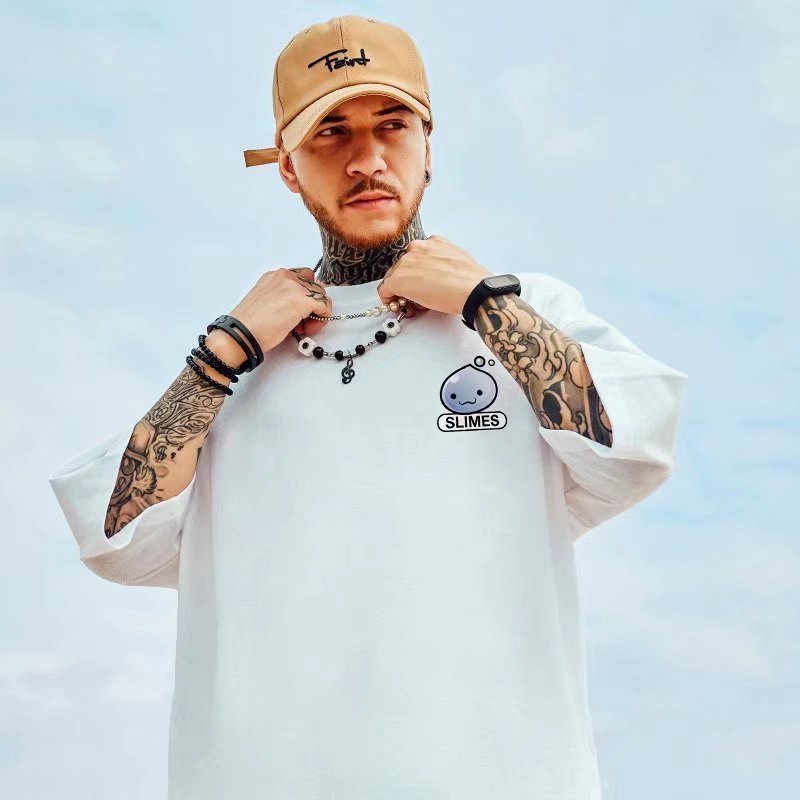 Áo Thun Tay Ngắn Dáng Rộng In Chữ Phong Cách Nhật Bản Thời Trang Mùa Hè Cho Nam Và Nữ Size M-8XL