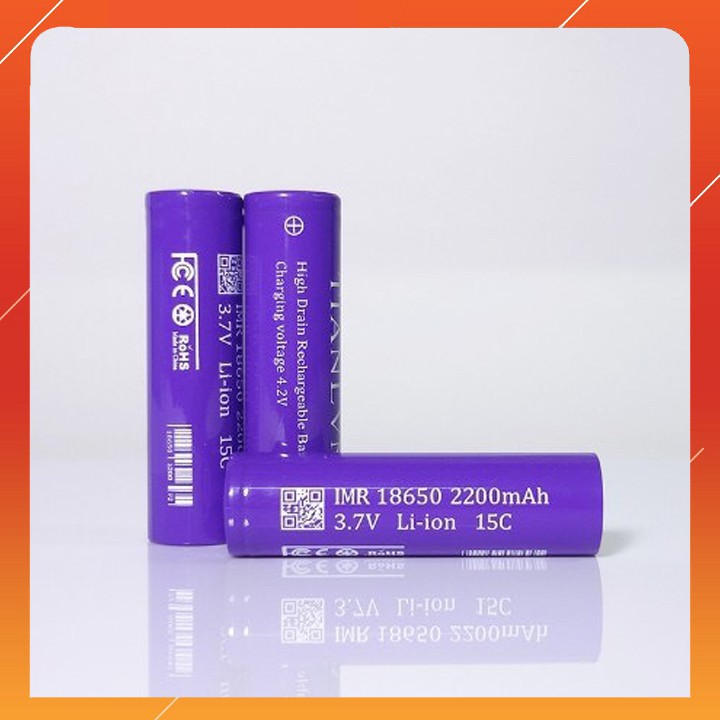 Cell pin tím 18650 2200mah -15C (Xả 30A). (A014)