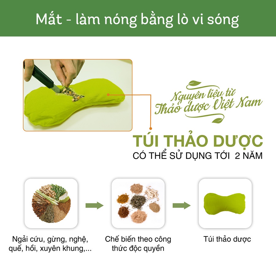 Túi chườm mắt thảo dược (Hapaku) - làm nóng bằng lò vi sóng