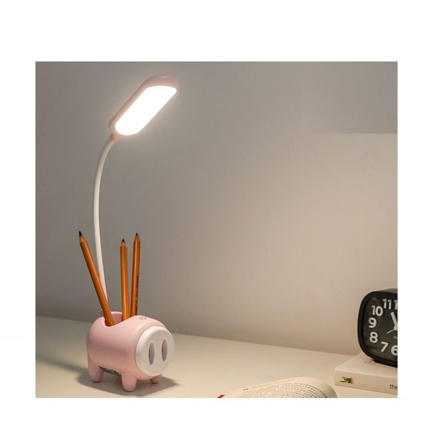 [LIKADO] Đèn học để bàn sạc tích điện đèn led đọc sách đèn bàn làm việc chống cận cho mọi người hình lợn con